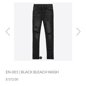 En noir bleach black denim